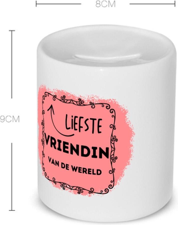 Akyol liefste vriendin van de wereld Spaarpot Vriend vriendin de liefste vriendin valentijnsdag verjaardag cadeautje voor vriendin kado geschenk 350 ML inhoud