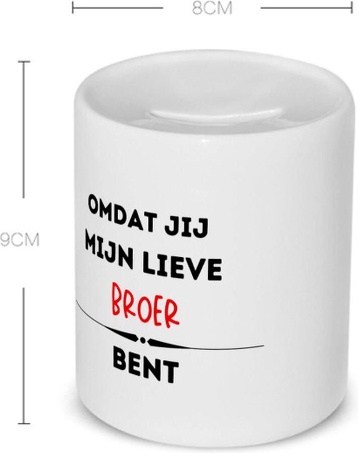 Akyol omdat jij mijn lieve broer bent Spaarpot Broer de liefste broer verjaardag cadeautje voor broer kado geschenk 350 ML inhoud