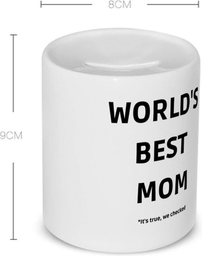 Akyol world's best mom it's true we checked Spaarpot Mama werelds beste moeder cadeautjes moederdag verjaardag geschenk kado 350 ML inhoud