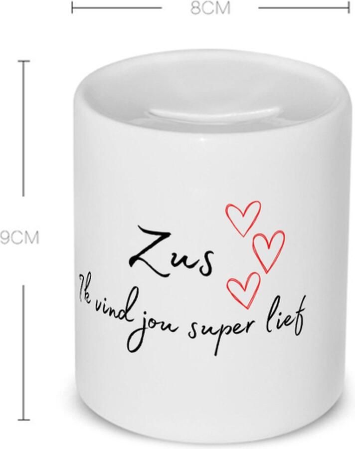Akyol zus ik vind jou super lief Spaarpot Zus de liefste zus verjaardag cadeautje voor zus artikelen kado geschenk 350 ML inhoud