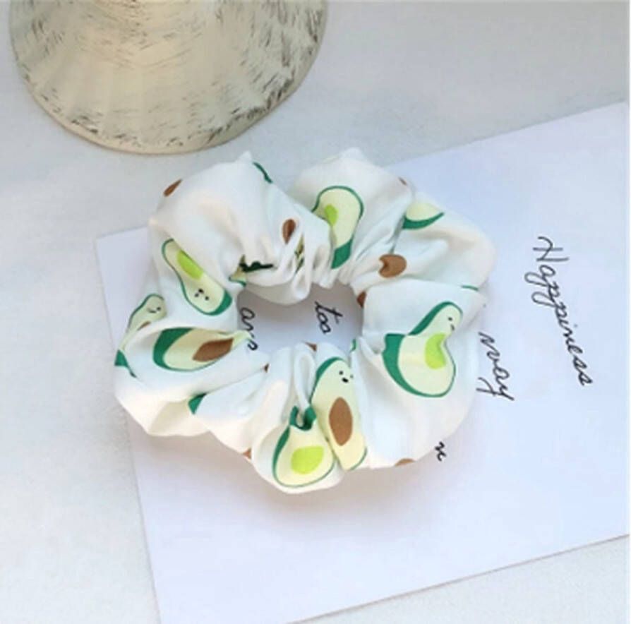 Akyol Avocado scrunchie Armband Haarelastiek Haaraccessoires Haarband avocado elastiek avocado elastiek voor haar avocado accesoires haarelastiek avocado