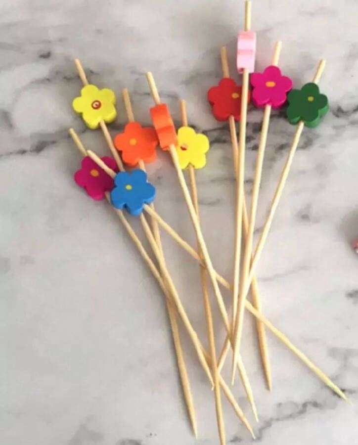 Akyol Bloem prikkers cocktailprikkers -verjaardag prikker cocktailprikkers bloemen 20 stuks cake taart -verjaardag cupcake topper – Flower -cocktail prikker -cocktailprikker feest sateprikkers Bloem verjaardag