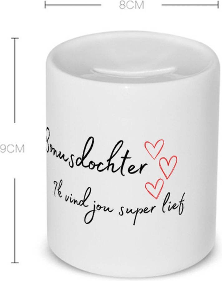 Akyol bonusdochter ik vind jou super lief Spaarpot Dochter de liefste bonusdochter verjaardag cadeautje voor dochter artikelen kado geschenk 350 ML inhoud