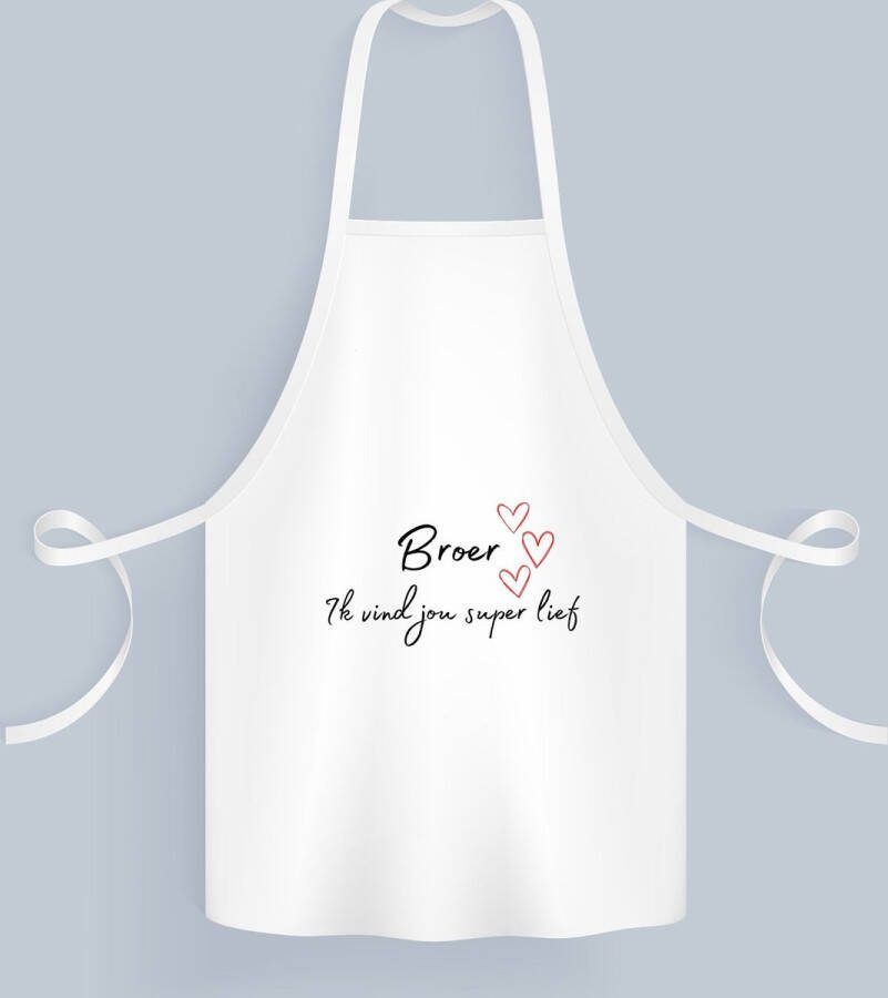 Akyol broer ik vind jou super lief Keukenschort Broer de liefste broer verjaardag cadeautje voor broer artikelen kado geschenk 82 bij 71 cm