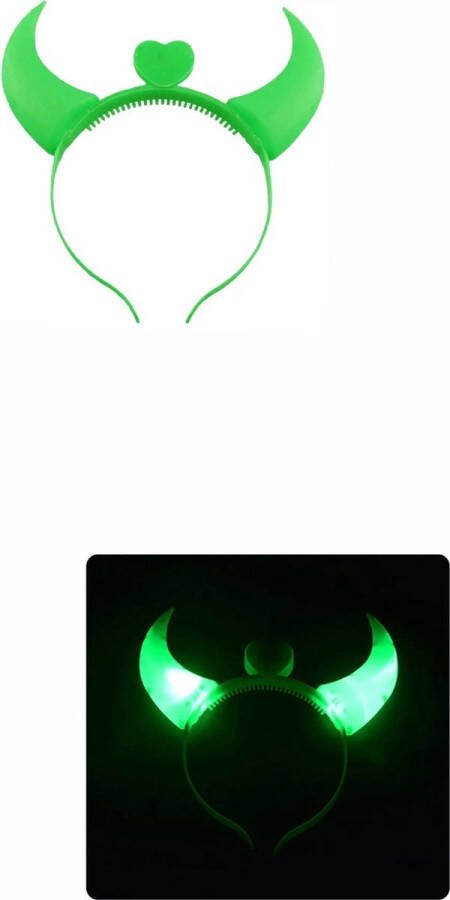 Akyol Duivel hoofdband glow in the dark– devil– griezelig –-halloween -duivel oortjes -duivel -evil -carnaval -feest -duivel diadeem- duivel haarband -diadeem-halloween accesoires- roze– trick or treat – verjaardag – verassing – happy