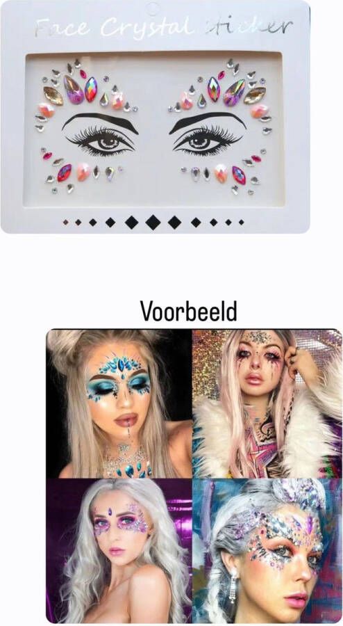 Akyol Gezichtsjuwelen – gezichtsteentjes gezicht glitters tomorrowland – carnaval- plak diamantjes- diamantjes voor gezicht bohemian feest bohemian – festival – gezichtsdecoratie – feest – decoratie sticker stickervel -glitters gezicht