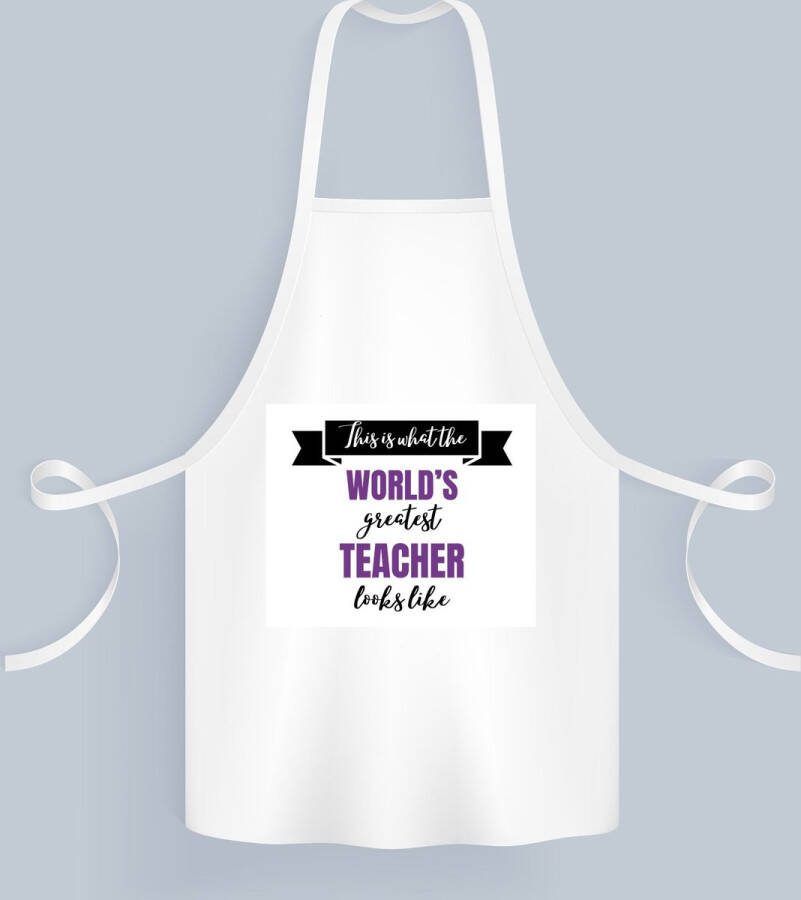 Akyol greatest teacher looks like Keukenschort Leraar beste leraar school verjaardagscadeau afscheidscadeau kado gift geschenk 82 bij 71 cm