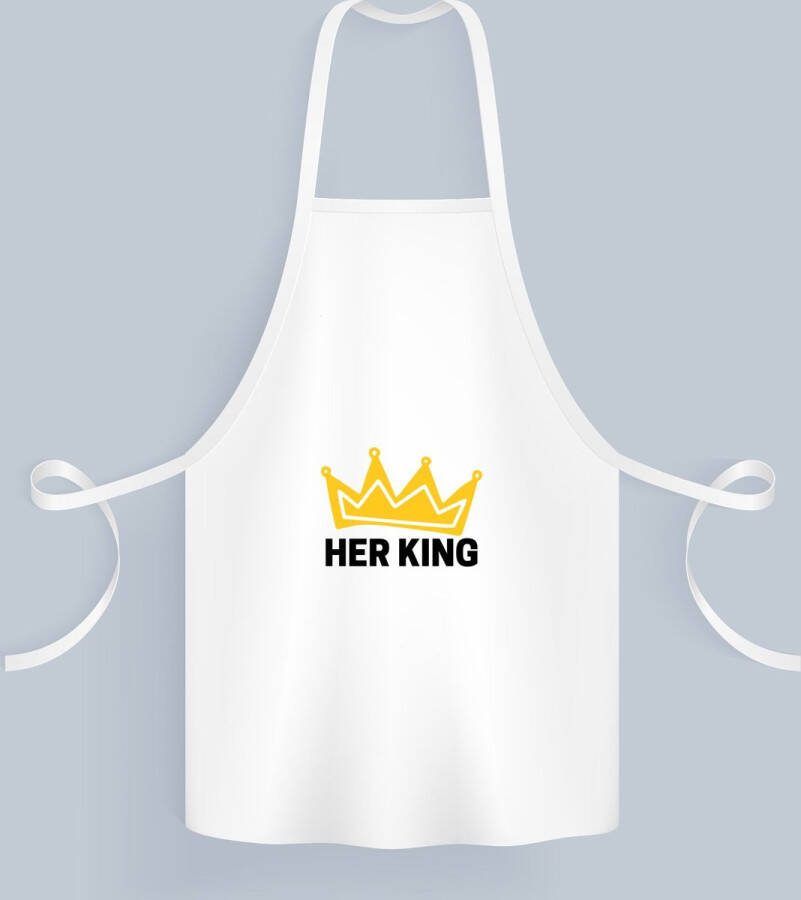 Akyol her king Keukenschort Koning iemand die zich voelt als een koning valentijnsdag verjaardag cadeautje voor vriendje kado geschenk 82 bij 71 cm