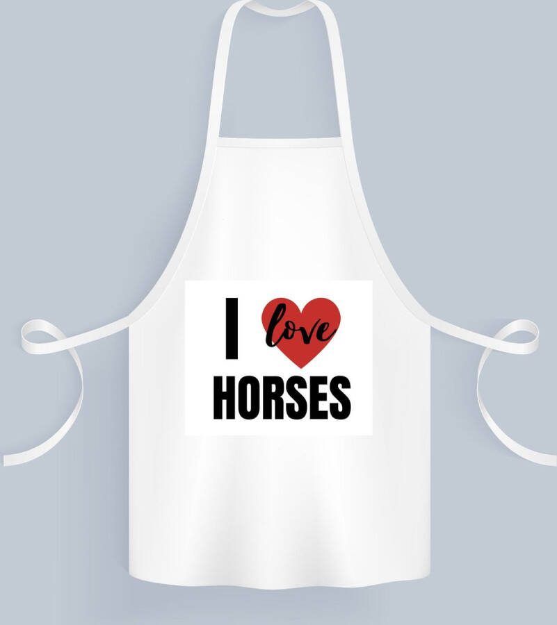 Akyol i love horses Keukenschort Paarden liefhebbers verjaardagscadeau kado gift 82 bij 71 cm