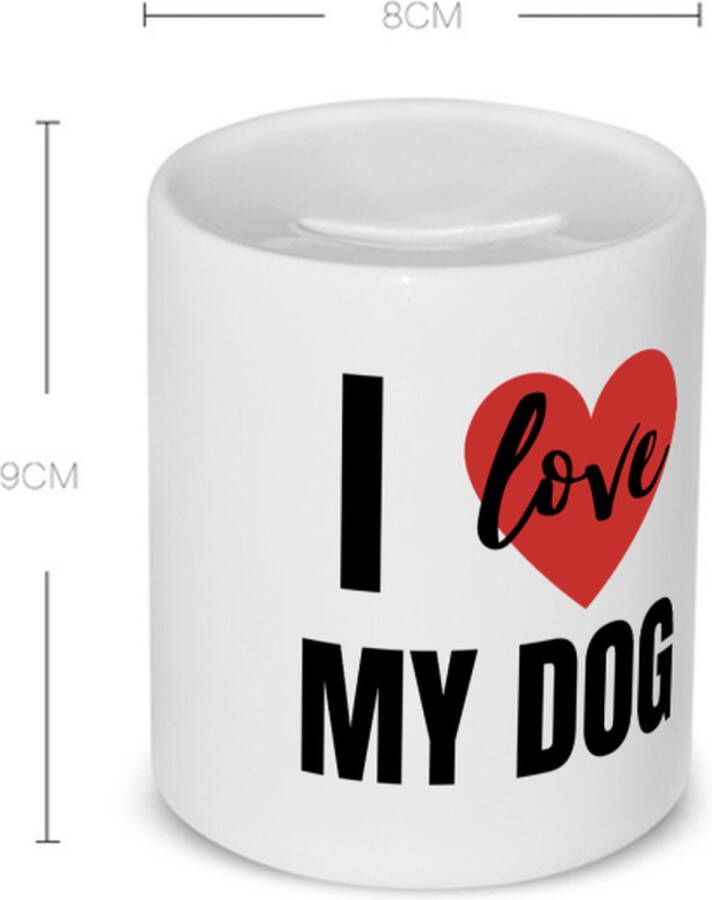 Akyol i love my dog Spaarpot Honden liefhebbers verjaardagscadeau kado gift geschenk 350 ML inhoud