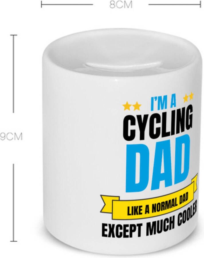 Akyol i'm a cycling dad Spaarpot Vader papa vaderdag cadeautjes verjaardagscadeau gift kado 350 ML inhoud