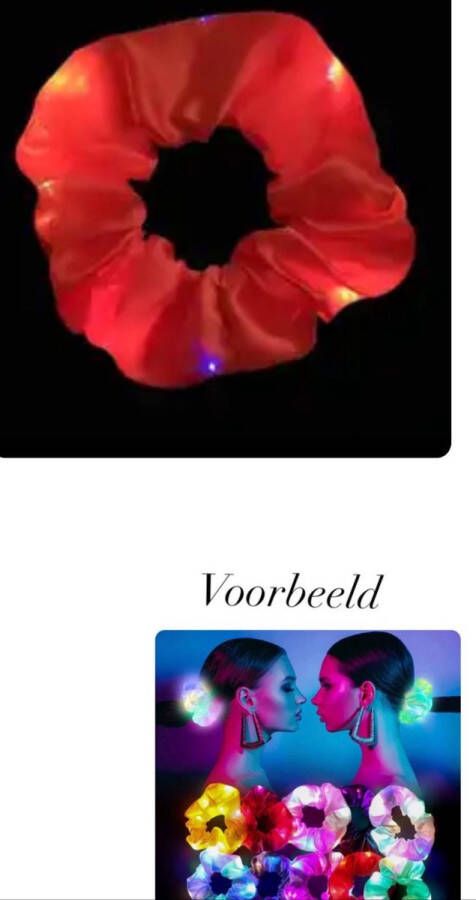 Akyol LED scrunchie rood – lichtgevend haarband halloween haarband Haarelastiek-halloween neon rood- neon haar elastiek haar elastiek rood Haaraccessoires crunch elastiek rood foute feest halloween feest