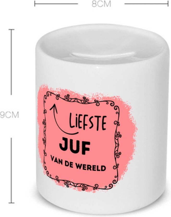 Akyol liefste juf van de wereld Spaarpot Juf de liefste juf verjaardag cadeautje voor juf kado geschenk collega's 350 ML inhoud