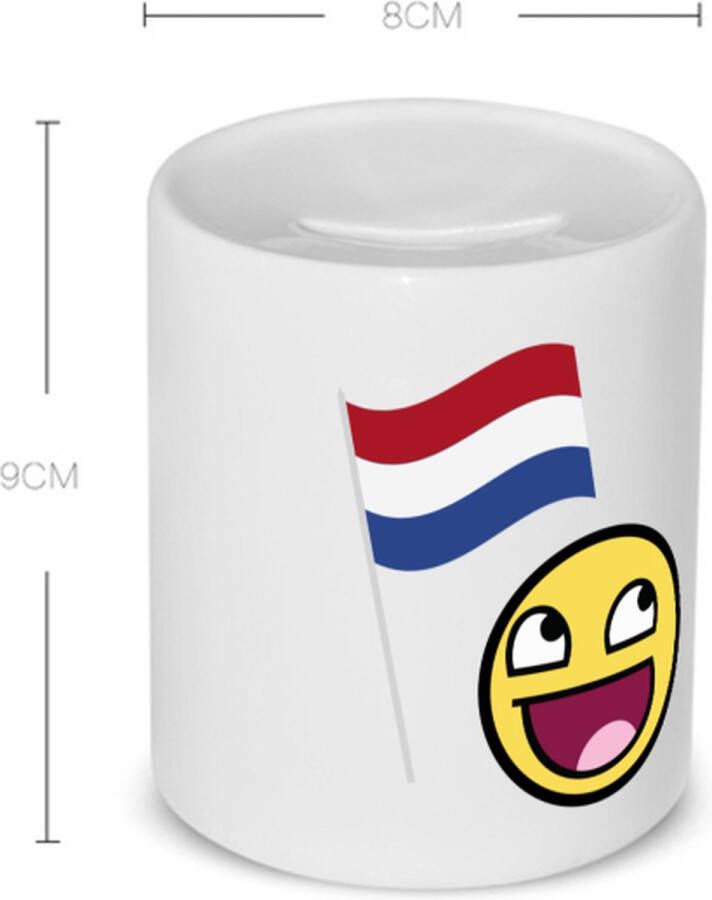 Akyol nederlandse vlag smiley Spaarpot Nederland nederlanders boeren verjaardagscadeau kado 350 ML inhoud