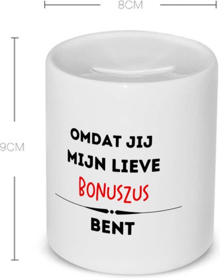 Akyol omdat jij mijn lieve bonuszus bent Spaarpot Zus de liefste bonuszus verjaardag cadeautje voor zus kado geschenk 350 ML inhoud