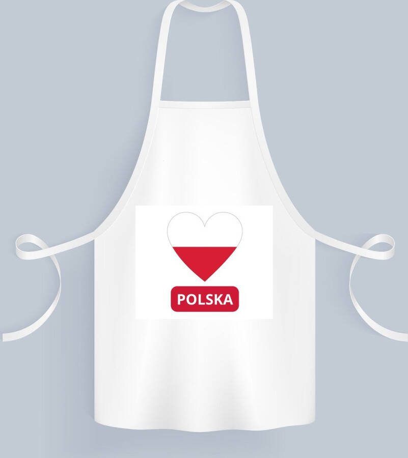 Akyol polska vlag hartje Keukenschort Polen reizigers toerist verjaardagscadeau souvenir vakantie kado 82 bij 71 cm