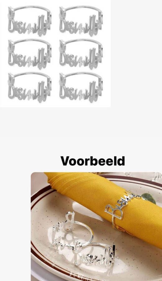 Akyol Ramadan servethouder 8 stuks Servetringen van zilveren kleur ramadan decoratie ramadan mubarek BESTEK ZIT ER NIET BIJ IN eid mubarek