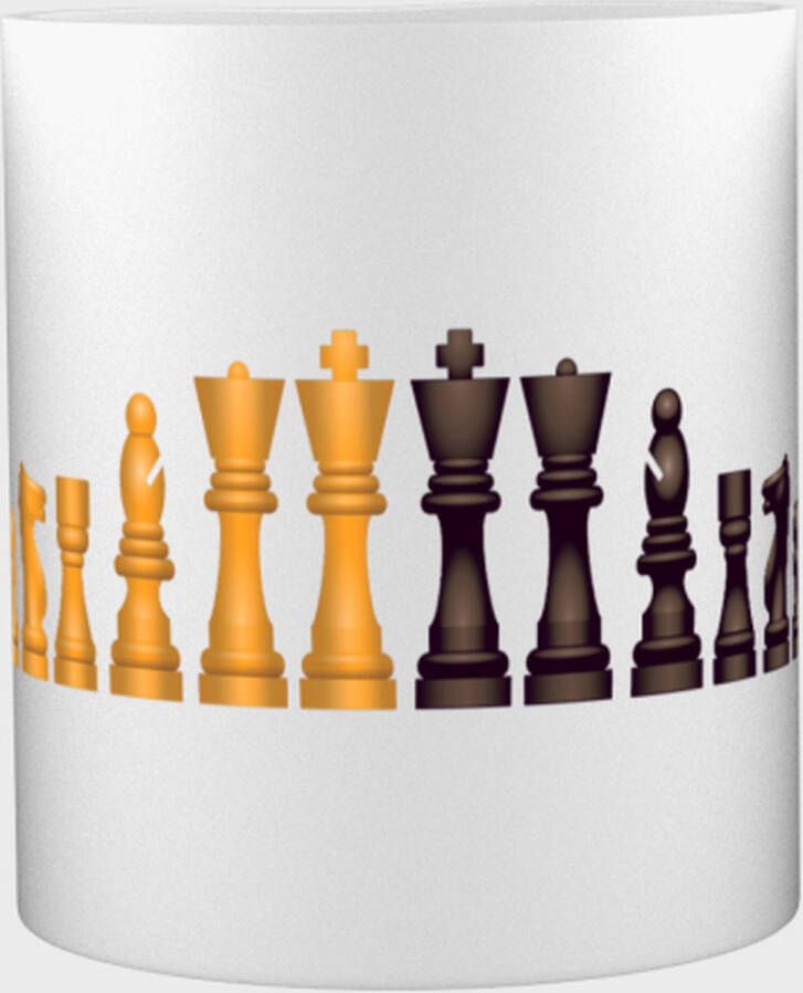 Akyol Schaken Mok met opdruk schaken De echte schaakliefhebber Chess 350 ML inhoud