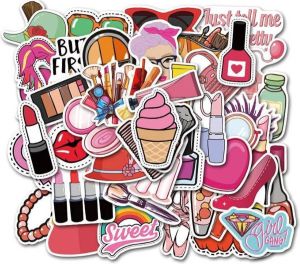 Akyol Sticker set van 50 stuks Make-up stickers voor o.a. bullet journal agenda laptop telefoon koffers