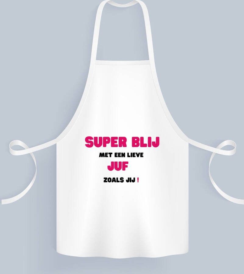 Akyol super blij met een lieve juf zoals jij Keukenschort Juf leraressen verjaardag cadeautje voor juf artikelen kado geschenk collega's 82 bij 71 cm