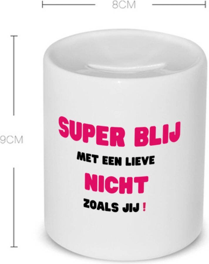 Akyol super blij met een lieve nicht zoals jij Spaarpot Nicht de liefste nicht verjaardag cadeautje voor nicht artikelen kado geschenk 350 ML inhoud
