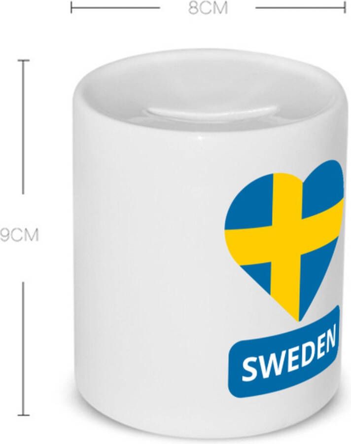 Akyol sweden vlag hartje Spaarpot Zweden reizigers toerist verjaardagscadeau souvenir vakantie 350 ML inhoud