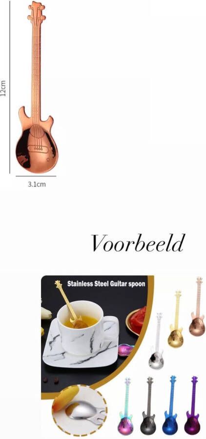 Akyol Theelepeltje Gitaar RVS Koffielepel Thee en Koffie Lepel Brons lepel gitaar rock gitaar koffie lepel theelepel