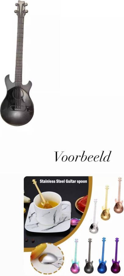 Akyol Theelepeltje Gitaar RVS Koffielepel Thee en Koffie Lepel Zwart lepel gitaar rock gitaar koffie lepel theelepel