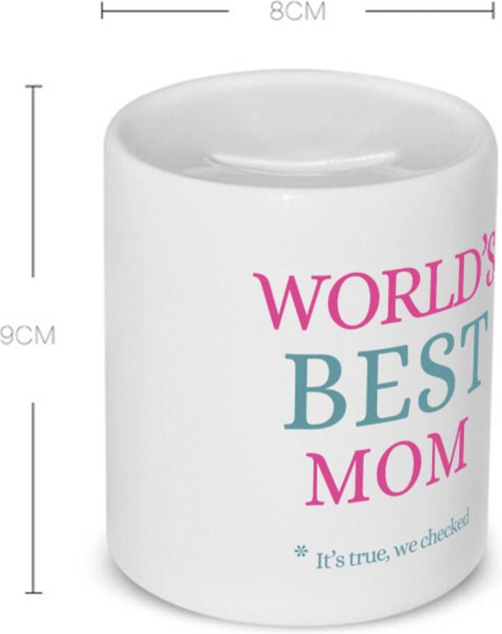 Akyol world's best mom Spaarpot Mama moeder moederdag cadeautjes verjaardagscadeau kado 350 ML inhoud