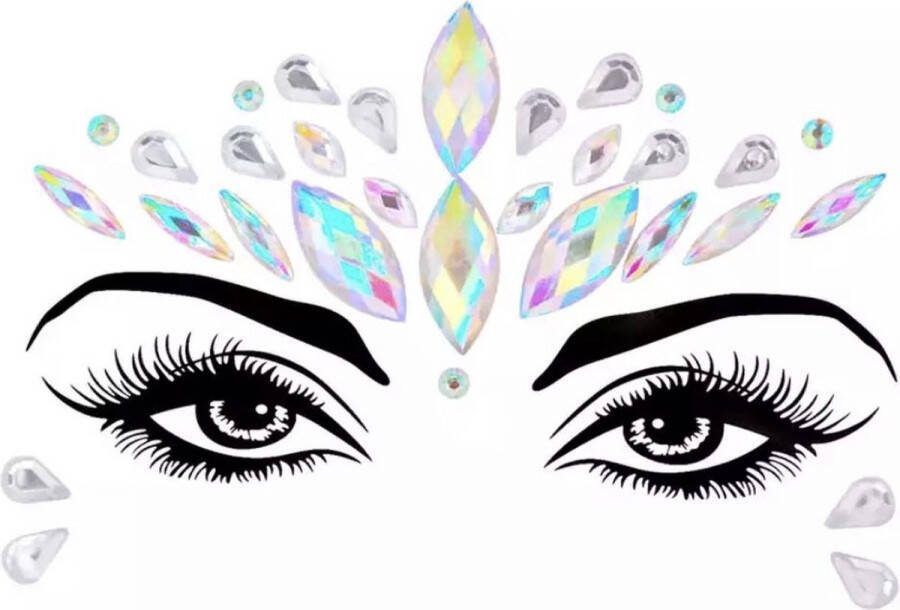 Akyol zilveren Gezichtsjuwelen – gezichtsteentjes gezichtglitters– diamantjes – carnaval- diamantjes- diamantjes voor gezicht bohemian feest bohemian – festival – gezichtsdecoratie – feest – decoratie sticker stickervel -gli
