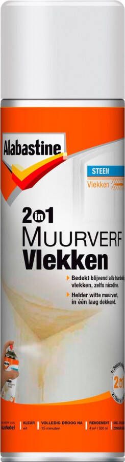 Alabastine Muurverf 2-in-1 Vlekken Wit 500ml