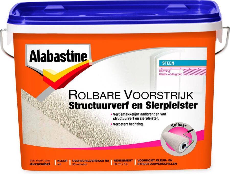 Alabastine Rolbare Voorstrijk Structuur & Sierpleister 5L