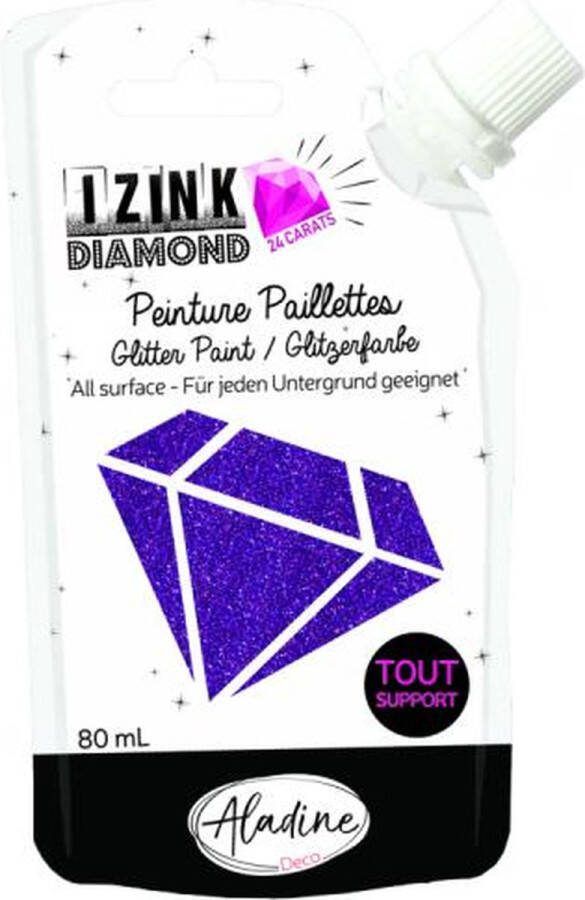 Aladine Paars 24 karaat Glitterverf Izink Diamond