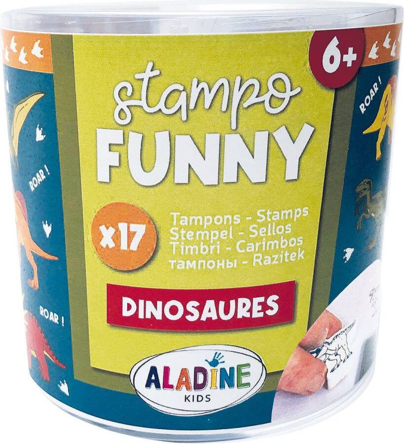 Aladine Stempel Set Stampo Funny Dinosaurussen 17 stuks