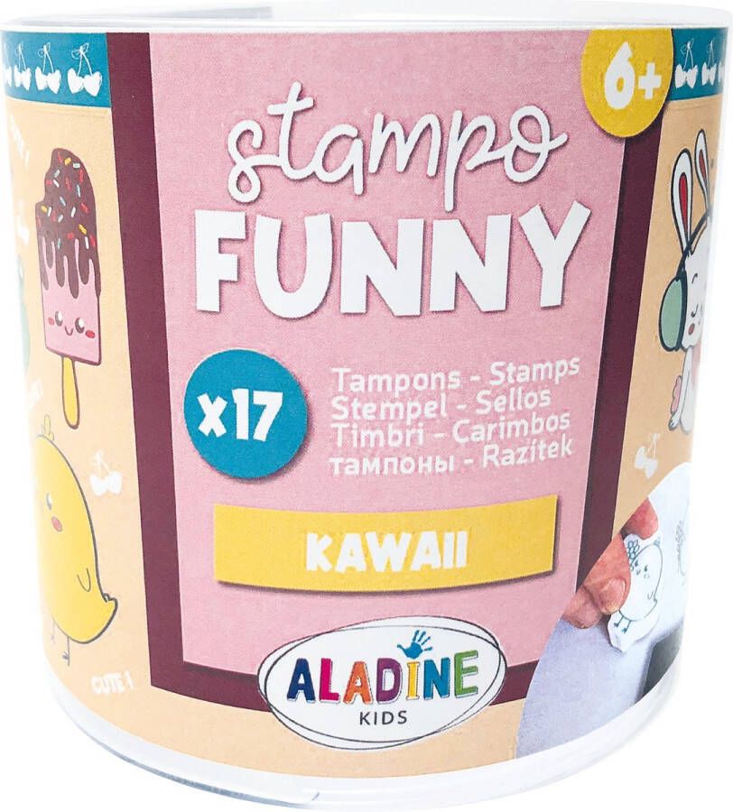 Aladine Stempel Set Stampo Funny Kawaii 17 stuks