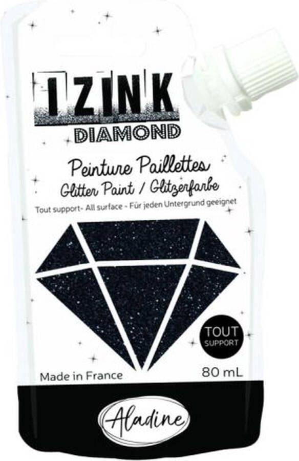 Aladine Zwart Glitterverf Izink Diamond