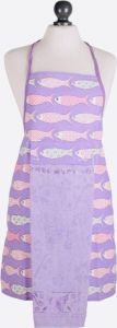 ALANIA Keukenschort Katoen Purple Achterkant waterdicht Purple katoenen handdoek