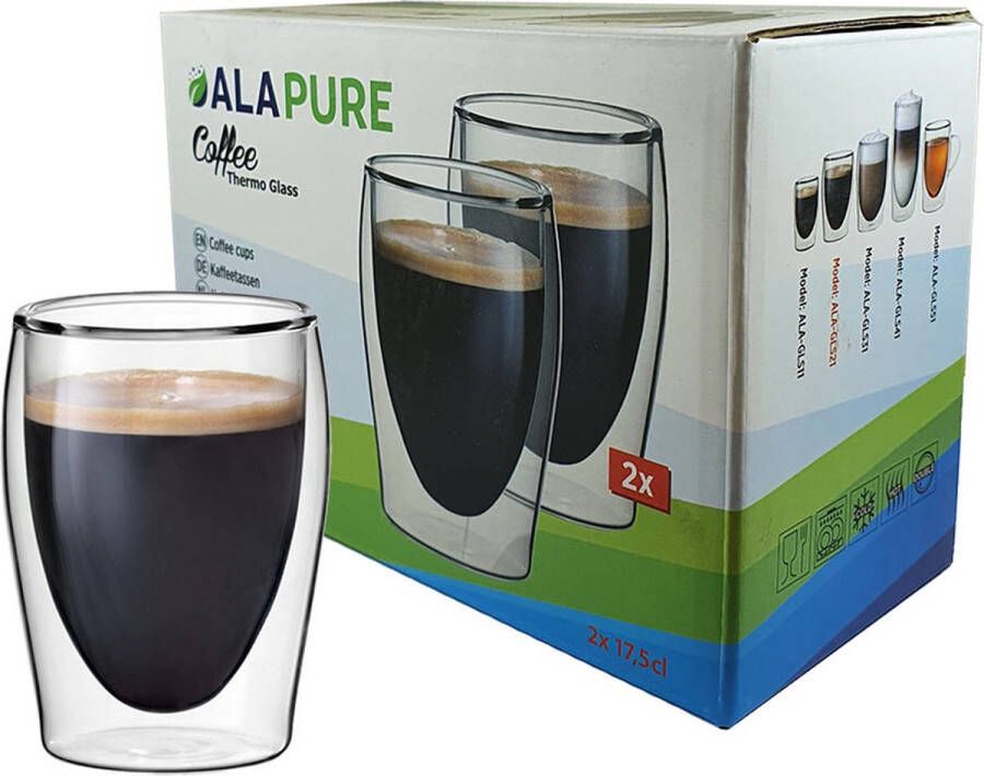 Alapure Dubbelwandige Koffie Thermoglazen ALA-GLS21