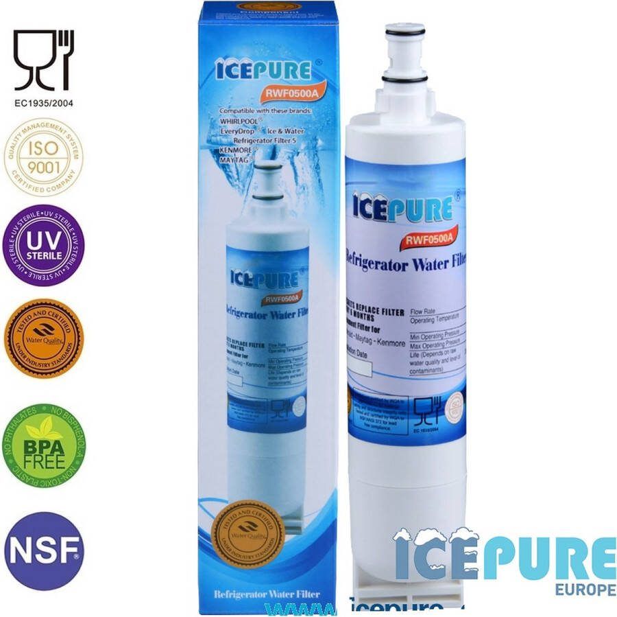 Alapure SBS004 Waterfilter 481281719243 geschikt voor KitchenAid RWF500A