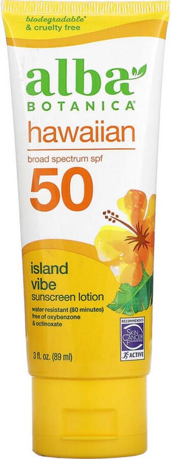 Alba Botanica Hawaiian Sunscreen Lotion SPF 50 Green Tea 89 ml