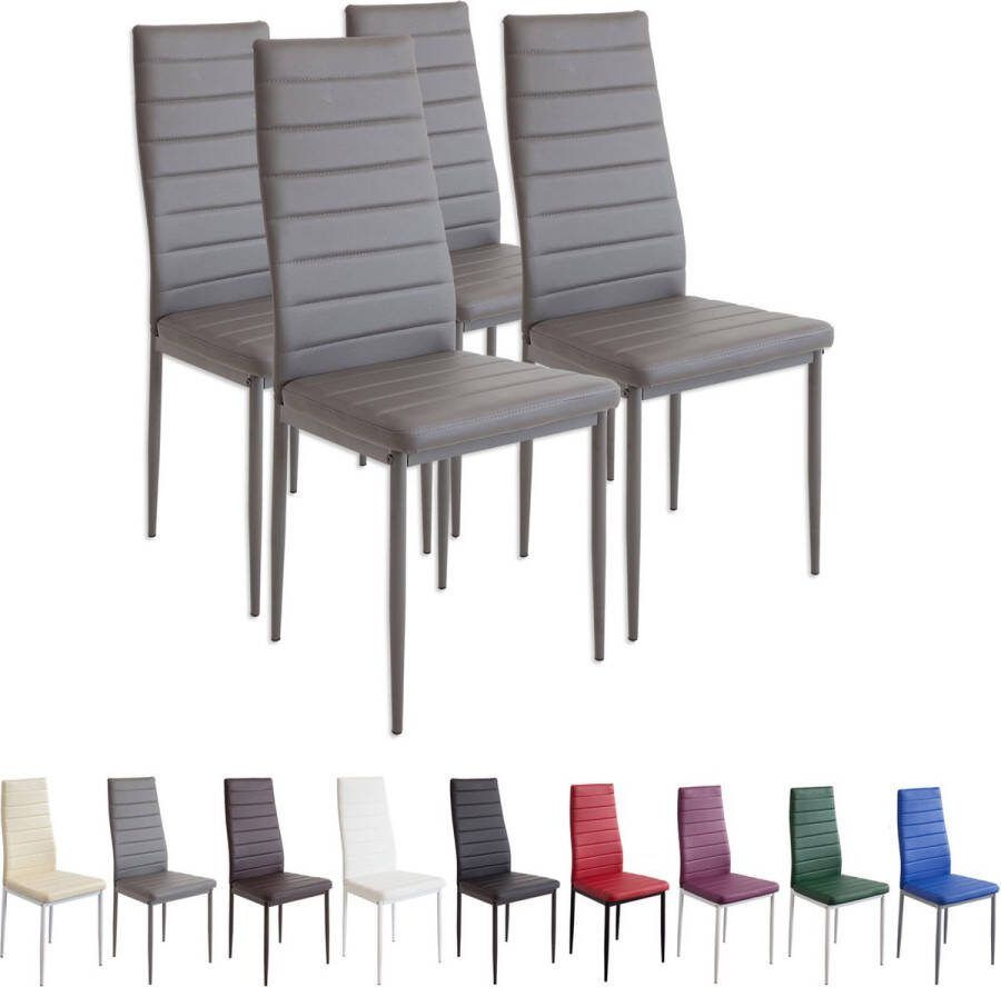 Albatros International MILANO eetkamerstoelen in sets van 2 4 6 Kleuren Gestoffeerde stoel met kunstleer bekleding Modern stijlvol design aan de eettafel Keukenstoel of eetkamerstoel met hoog draagvermogen tot 110kg
