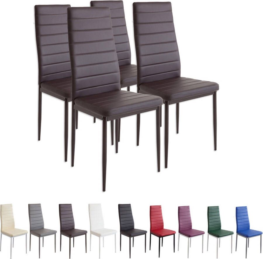 Albatros International MILANO eetkamerstoelen in sets van 2 4 6 Kleuren Gestoffeerde stoel met kunstleer bekleding Modern stijlvol design aan de eettafel Keukenstoel of eetkamerstoel met hoog draagvermogen tot 110kg