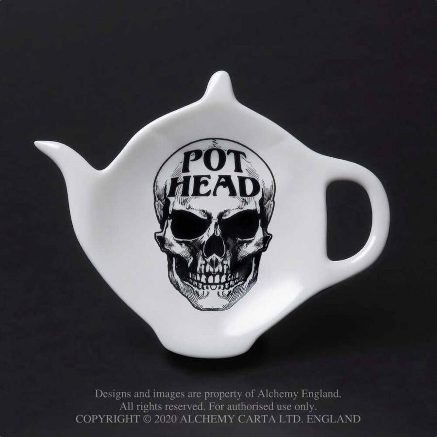 Alchemy Theelepel Theezak houder Pot Head Wit Zwart