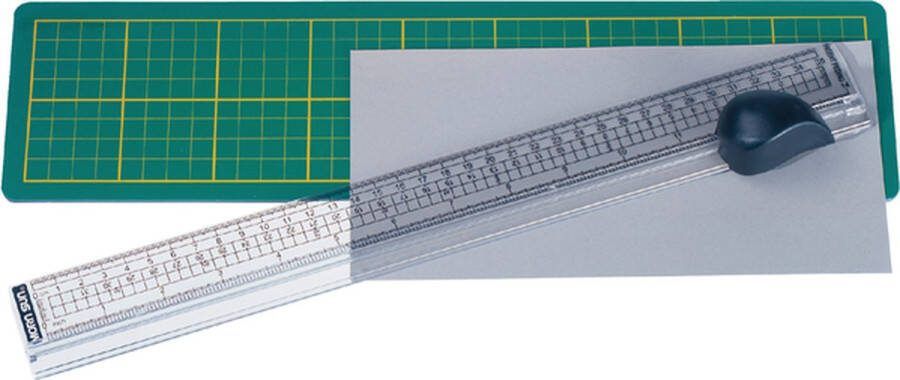 Alco Snijmat met mes en liniaal 380x100mm groen