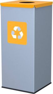 Alda Square Prullenbak 60L geel gemakkelijk afval scheiden – recyclen afvalbakken vuilnisbak