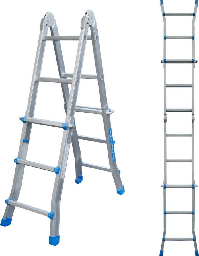 ALDORR Home Multiladder Uitschuifbare Vouwladder 4x3 2 80 meter