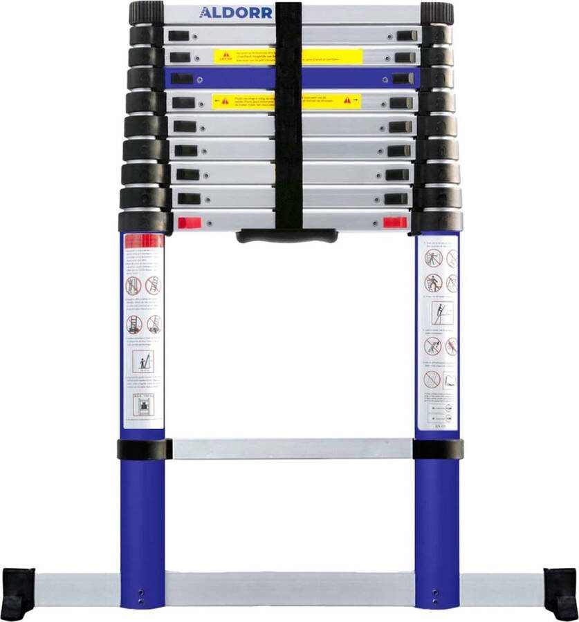 ALDORR Home Telescoopladder 3 20 meter met Stabilisatievoet en Soft closing