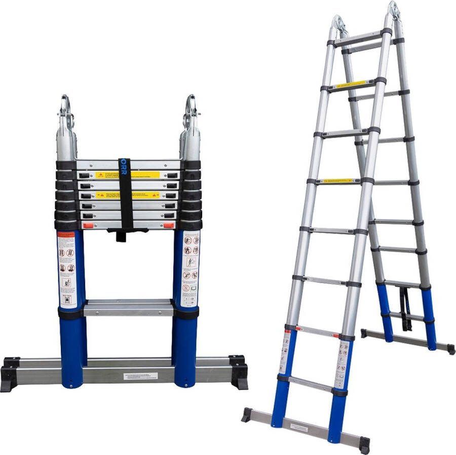 ALDORR Home Telescopische Vouwladder 2x8 2 50 meter Soft Close Levenslang garantie