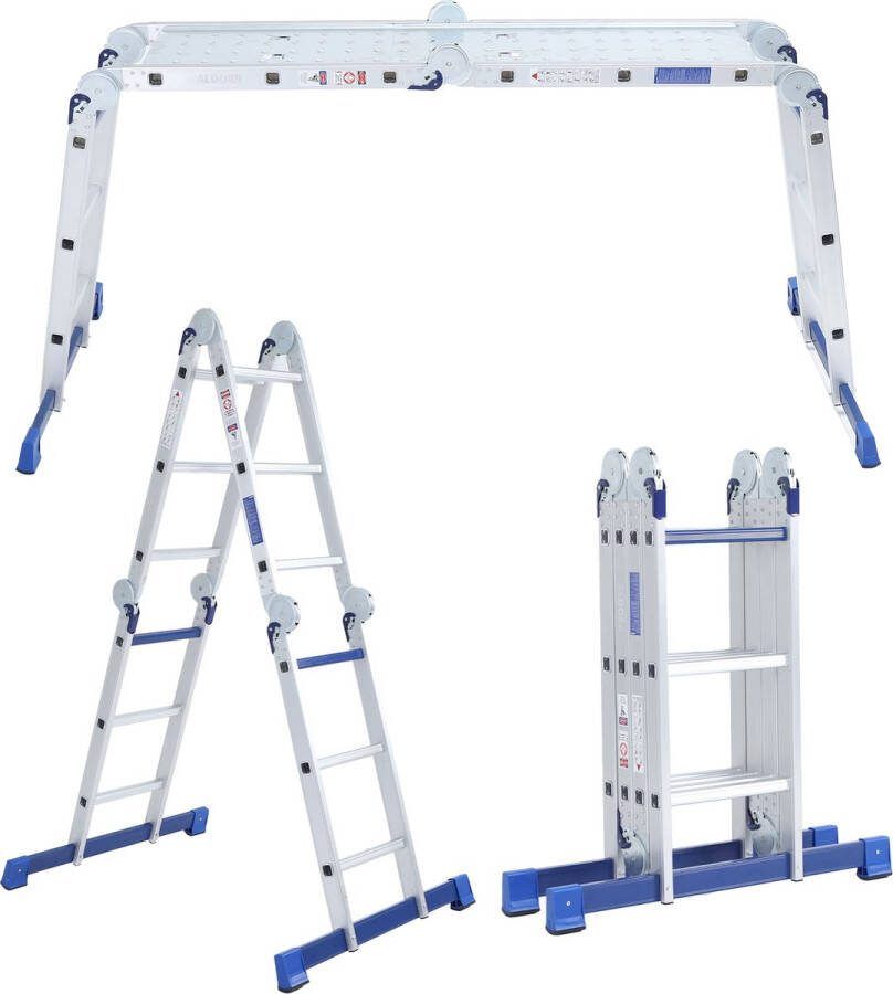 ALDORR Home Vouwladder Aluminium 4 x 3 treden met Platform 3 50 meter