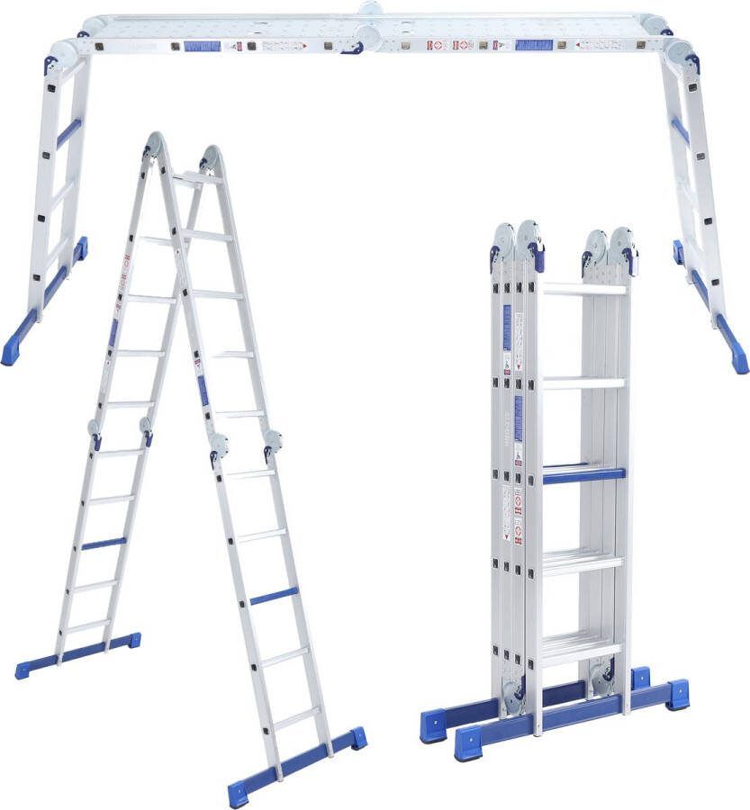 ALDORR Home Vouwladder Aluminium 4 x 5 treden met Platform 5 70 meter Stabilisatiebalk 120cm